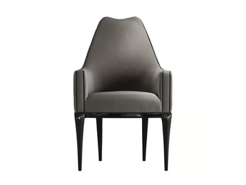 VICTOR - Upholstered leather chair with armrests by A.R. Arredamenti - view 2